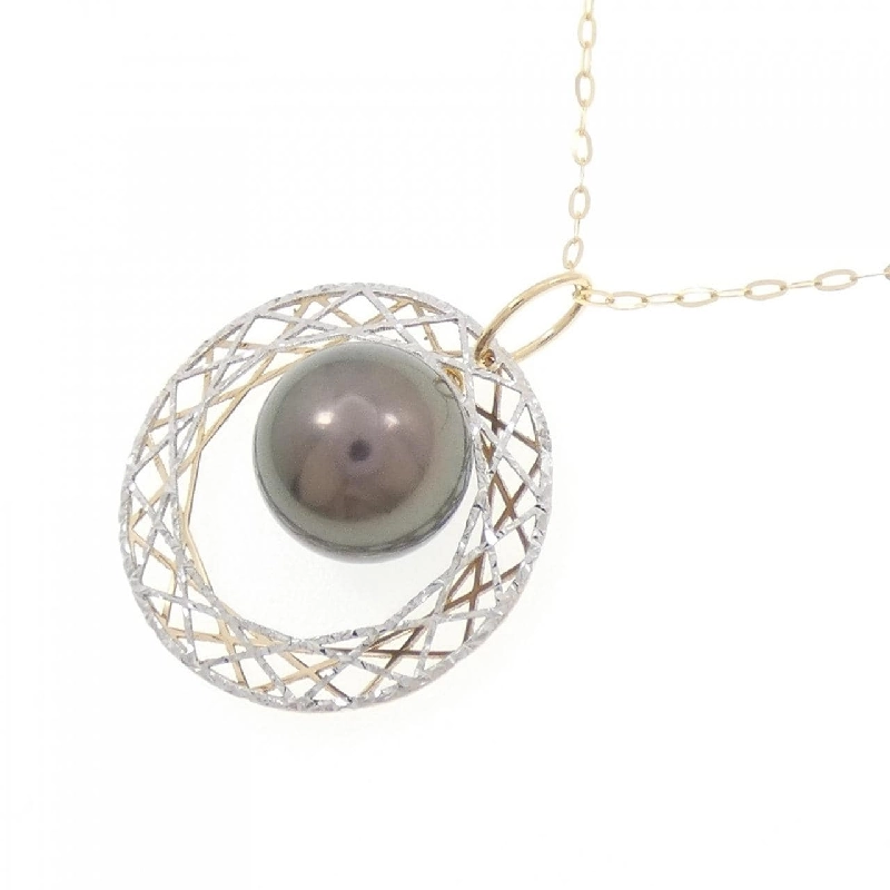 K18YG/K18WG Ngọc trai đen dây chuyền 9.4mm - Hàng hiệu Chính hãng 857510