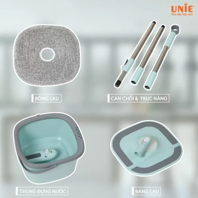 🔥 CHỔI LAU NHÀ UNIE UN-246 – GIẶT & VẮT TÍCH HỢP, NHỎ GỌN DỄ DI CHUYỂN 🔥 726176