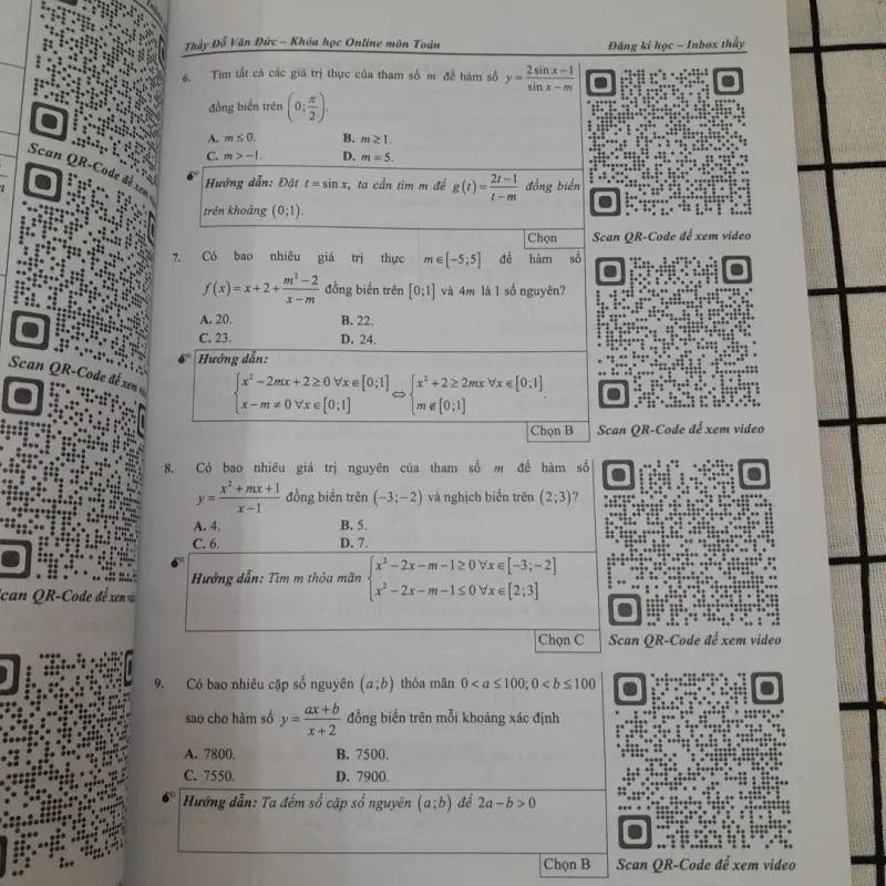 Chuyên đề Lớp 12- Sách Video QR code Tập 1- Hàm số và Vấn đề . Thầy Đỗ Văn Đức 608947