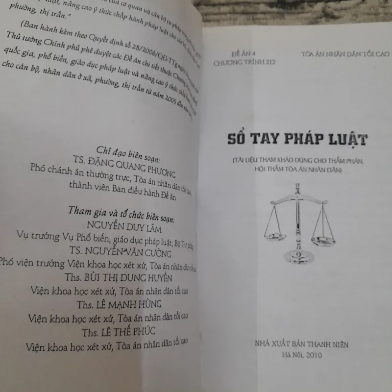 Sổ tay Pháp luật dành cho Thẩm Phán, Hội thẩm TAND- Tòa Án ND Tối cao 762267