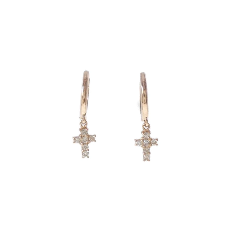 K18PG Bông tai kim cương hình chữ thập 0.10CT - Hàng hiệu Chính hãng 863593