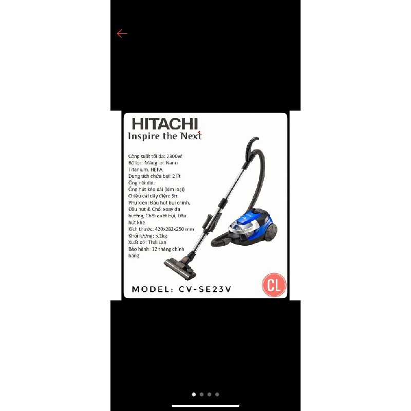 Máy hút bụi Hitachi 2300W 46604