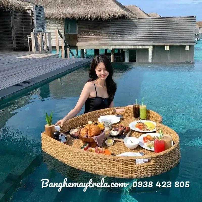 Khay nổi hồ bơi mây nhựa 751438