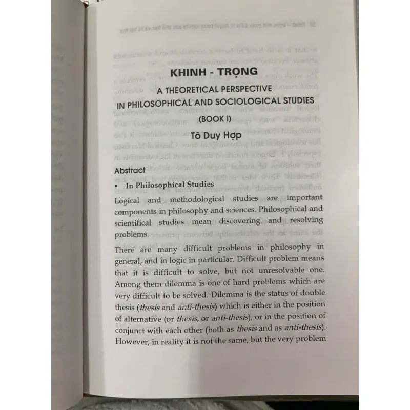 KHINH - TRỌNG MỘT QUAN ĐIỂM LÝ THUYẾT TRONG NGHIÊN CỨU TRIẾT HỌC VÀ  XÃ HỘI HỌC (QUYỂN 1) 572186