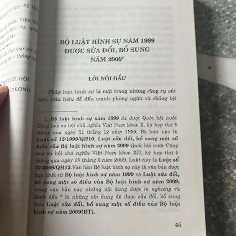 Bộ luật hình sự 1999 sửa đổi 2009 457861