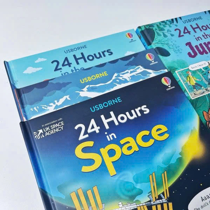 Usborne 24 hours bộ 4 cuốn bìa cứng 357359