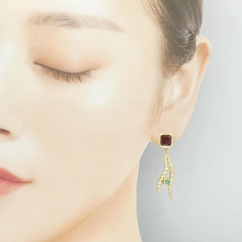 K18YG Garnet Bông tai 4.27CT - Hàng hiệu Chính hãng 867170