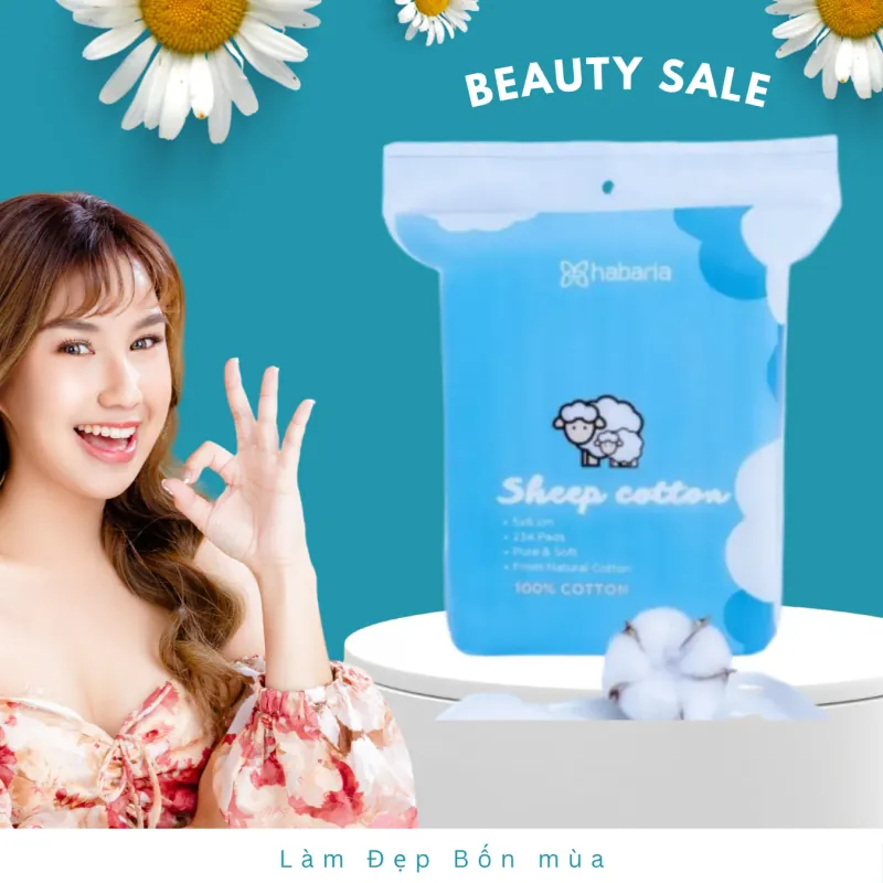 Bông tẩy trang Habaria chính hãng nguyên tem 210826