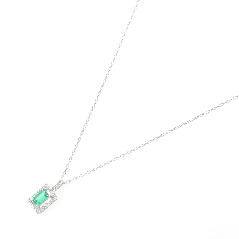 K18WG Emerald Necklace 0.41CT - Hàng hiệu Authentic 865277