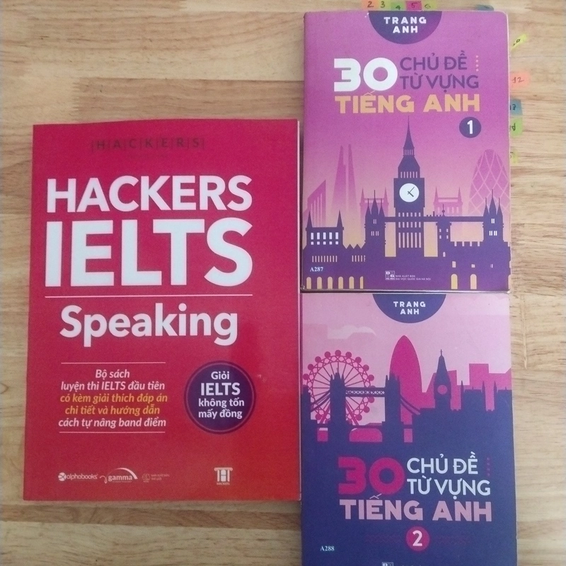 Tài liệu tiếng Anh in cũ giá rẻ: Hacker IELTS speaking + 30 chủ đề từ vựng Tiếng Anh 1&2 548863