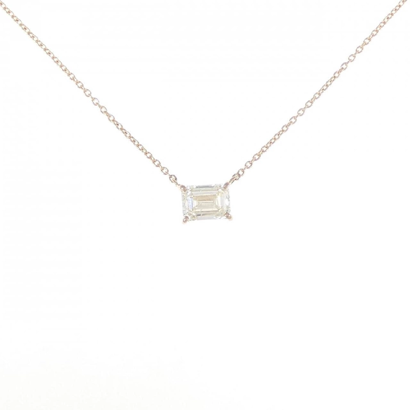 Dây chuyền kim cương K18PG 1.009CT VLY SI2 cắt hình Emerald - Hàng hiệu Chính hãng 874989