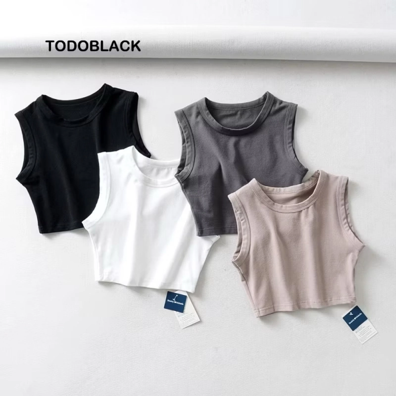 Áo croptop TODOBLACK không tay phong cách punk Hàn Quốc thời trang mùa hè cho nữ 442561