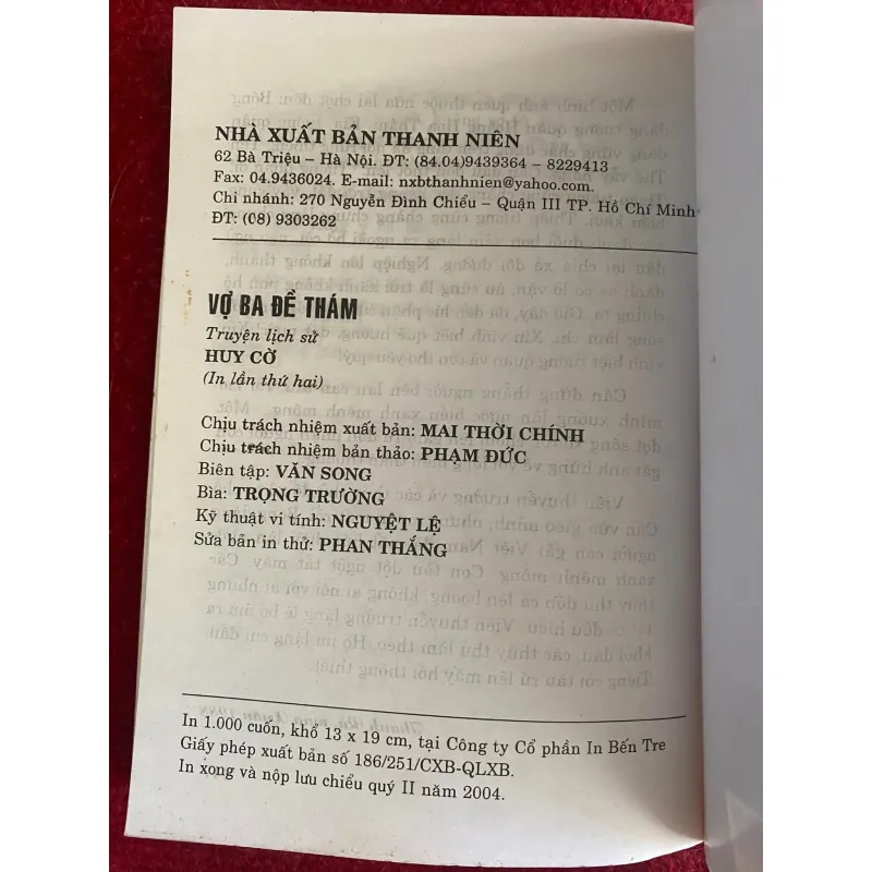 Vợ ba Đề Thám của tác giả Huy Cờ 1027685