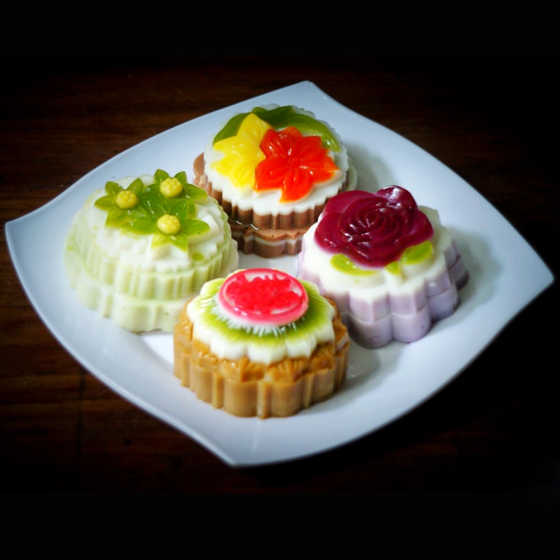 Bộ 10 khuôn rau câu trung thu - Khuôn hồng loại 10 cm - Mã số 1042 336056