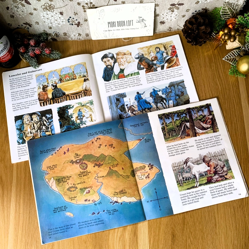 Combo 2 cuốn truyện kinh điển Robinson Crusoe và The Adventure of King Arthur, Used 477837