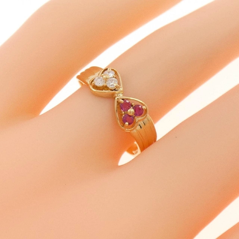 Nhẫn ruby hình trái tim K18YG 0.15CT 668947