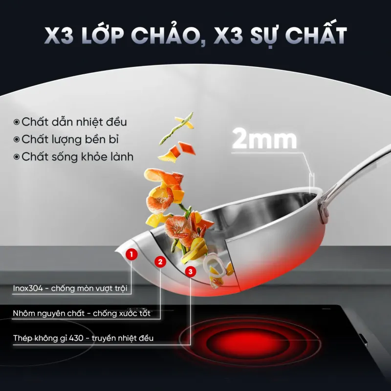 Chảo inox nguyên khối TRIPRO KALITE KL826 26cm 934685