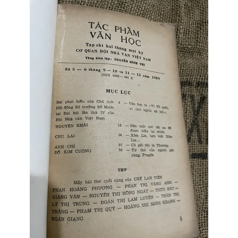 Tạp chí tác phẩm văn học - bìa Dương Bích Liên  1026235