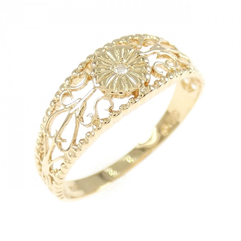 Nhẫn kim cương K18YG hoa 666354