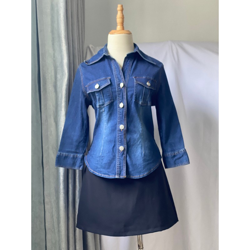 áo khoác jean, áo denim freesize nữ 70427