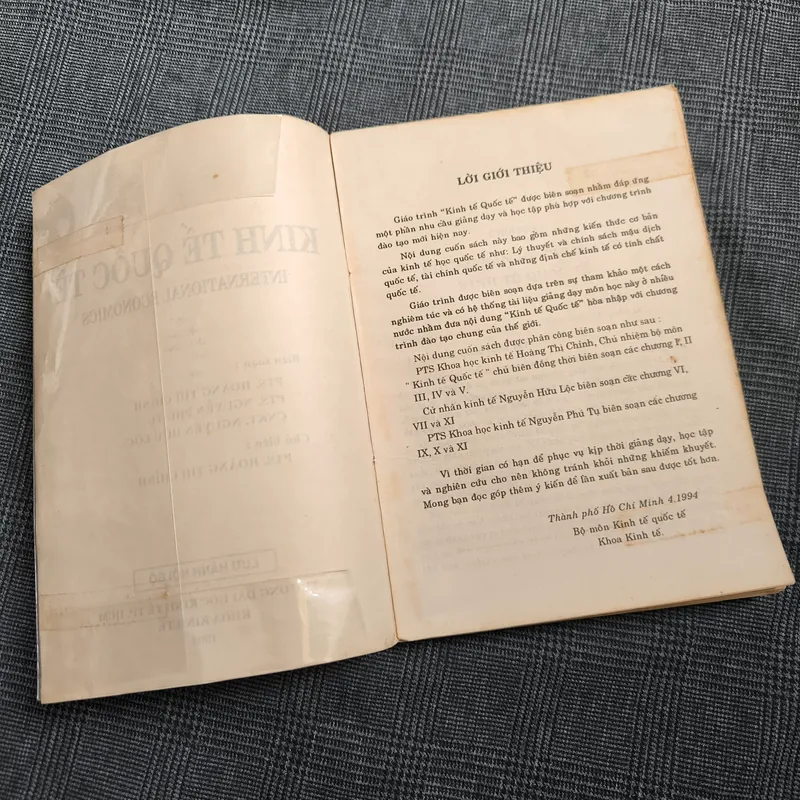 Giáo trình Kinh tế Quốc tế - Trường Đại học Kinh tế TP.HCM - Năm 1994 607293