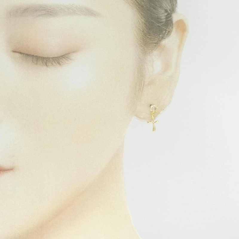 K18YG Đá mặt trăng Bông tai - Hàng hiệu Chính hãng 867470