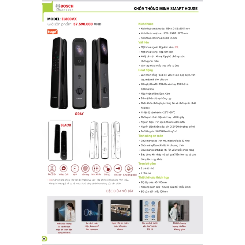 Cần pass lại bộ khoá cửa thông minh cao cấp chính hãng BOSCH 529698