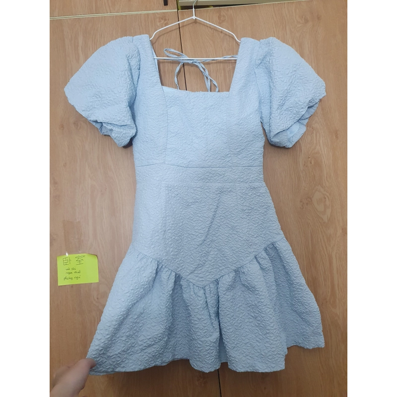 Đầm xanh dương tay bồng 546475
