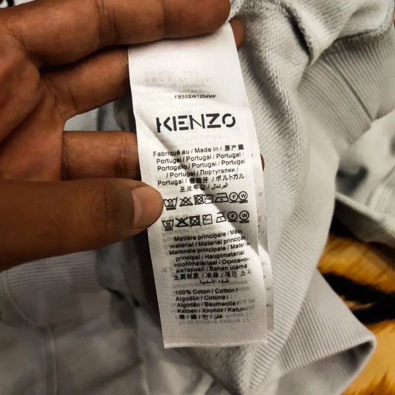 Áo sweater Kenzo Paris nam thêu đầu hổ size XL màu xanh da trời 760787