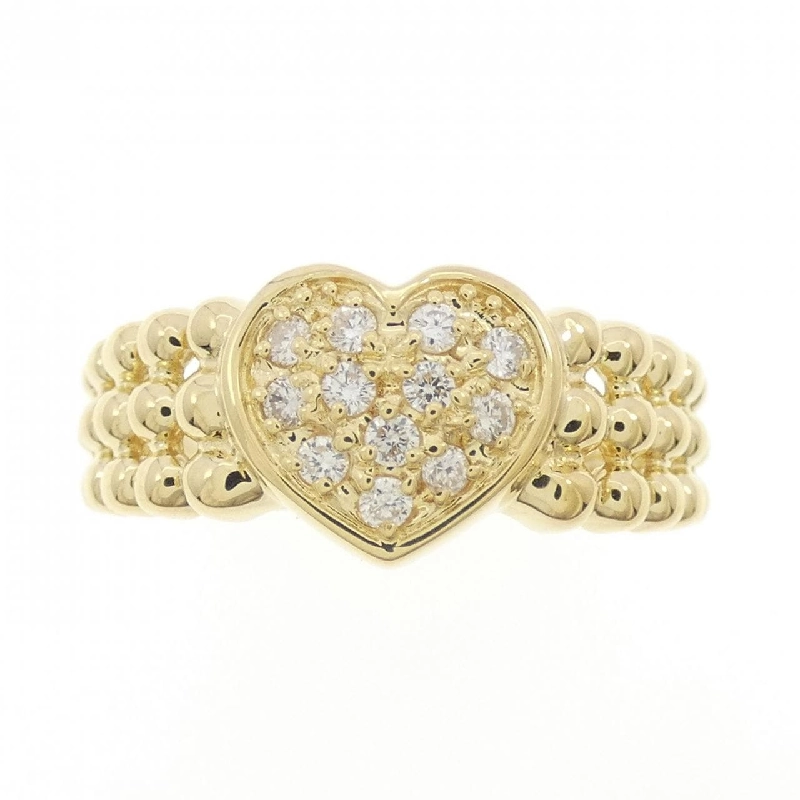 Nhẫn kim cương pavé hình trái tim K18YG 0.15CT 668575