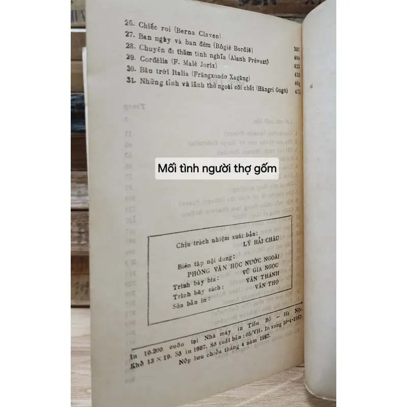 Truyện ngắn Pháp chọn lọc: MỐI TÌNH NGƯỜI THỢ GỐM 717969