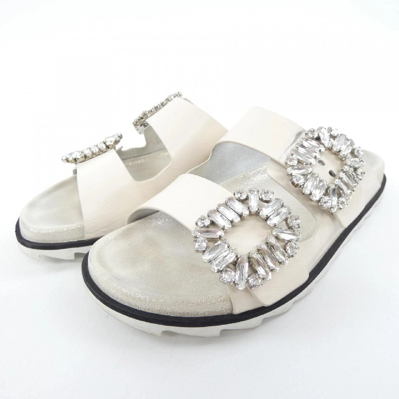 Giày sandal ROGER VIVIER Strass Buckle Slide Viv - Hàng hiệu Chính hãng 830137
