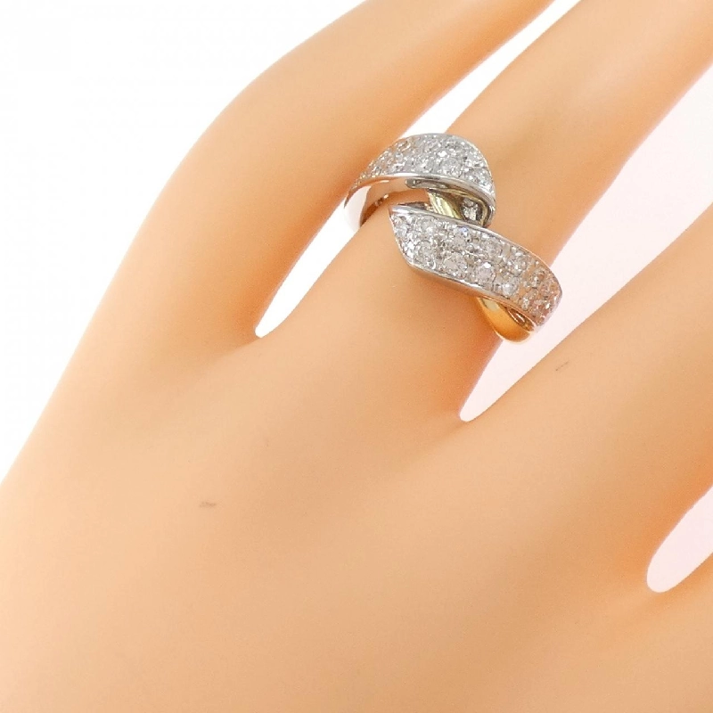 Nhẫn kim cương K18YG/PT900 0.77CT 666763