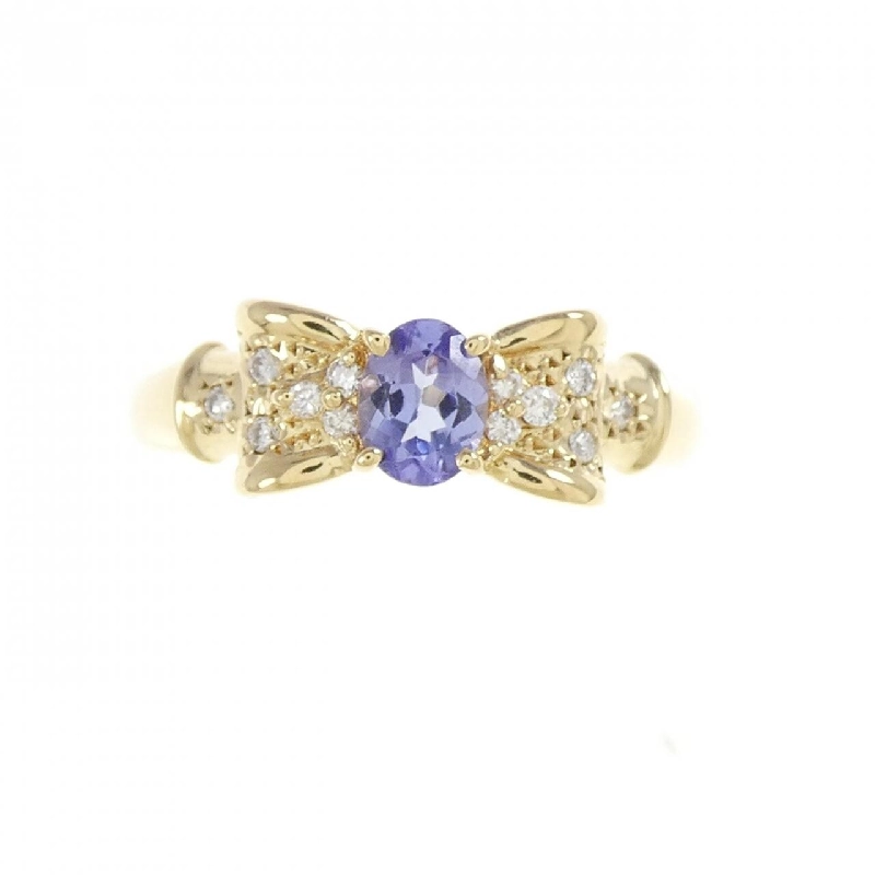 Nhẫn kim cương K18YG hình ruy băng 665994