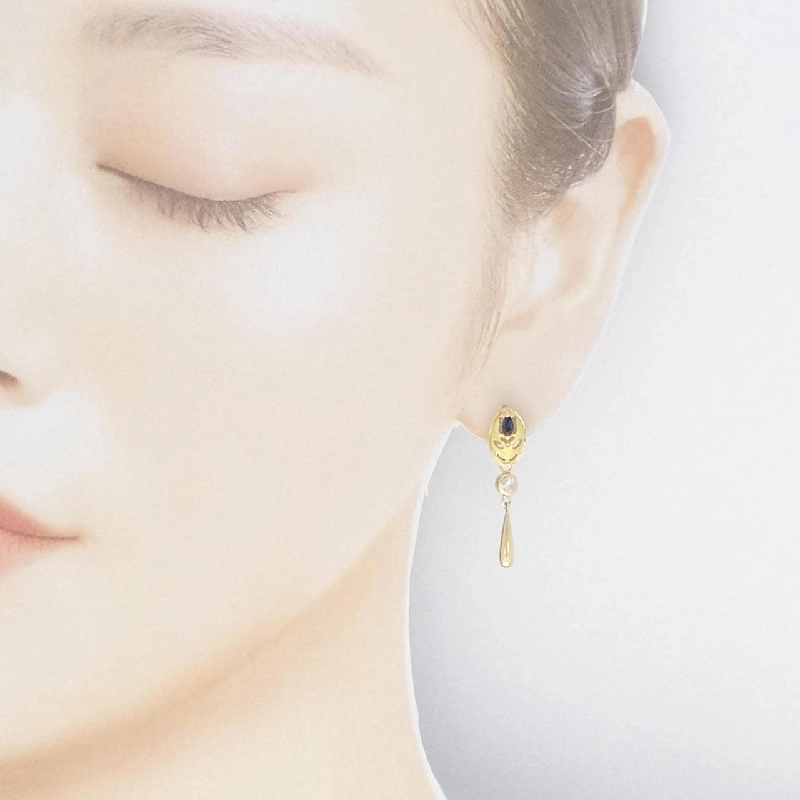 K18YG Sapphire Earrings - Hàng hiệu Authentic 872029