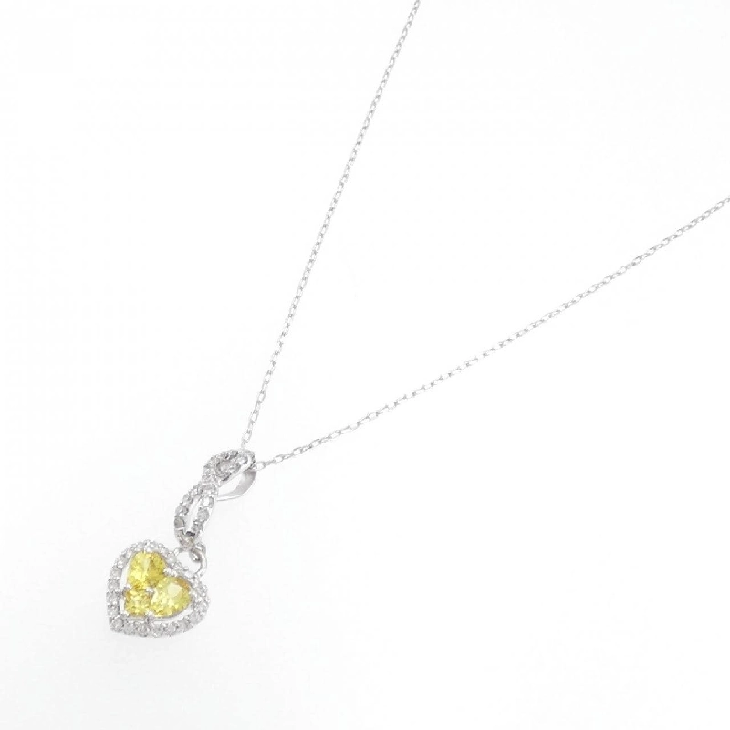 K18WG Dây chuyền hình trái tim Sapphire - Hàng hiệu Chính hãng 863122