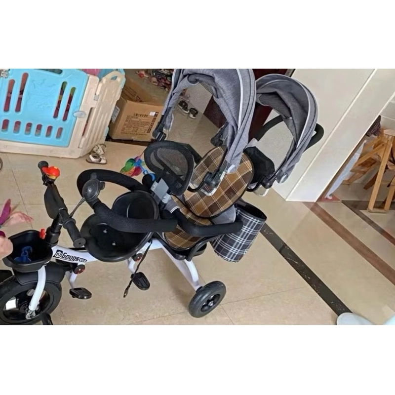Xe đẩy đôi cho bé - Bánh Cao Su - giảm xóc titan    phiên bản mới nhất( 2 xoay 360 độ) 548859