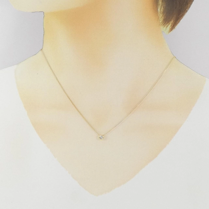 K18YG Solitaire Diamond Necklace 0.210CT - Hàng hiệu Authentic 859687