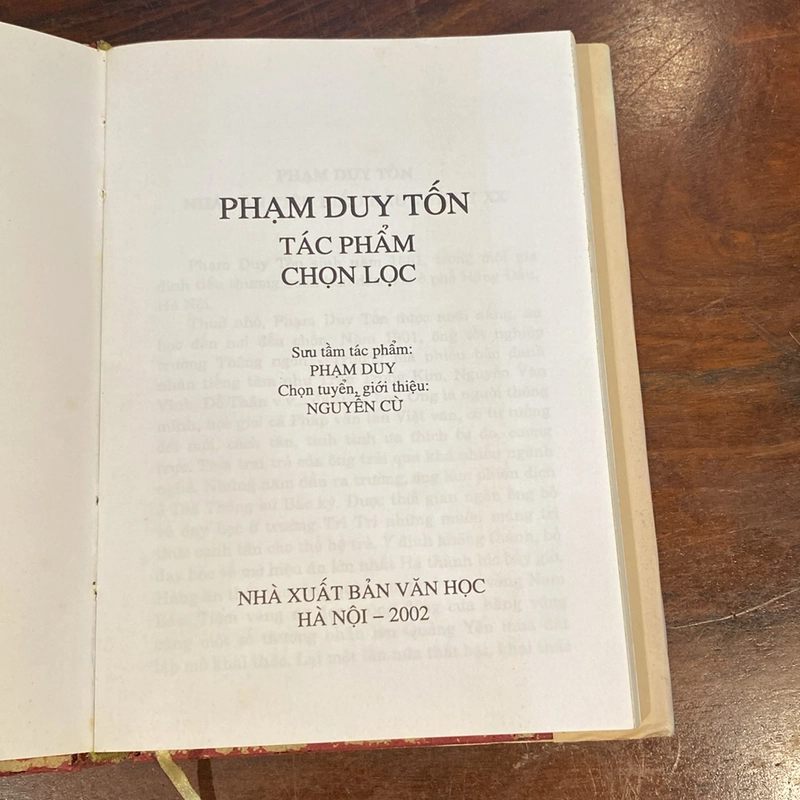 PHẠM DUY TỐN, TÁC PHẨM CHỌN LỌC, BẢN BÌA CỨNG (XB 2002) 508118