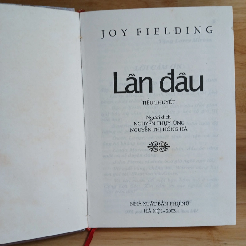 Tiểu Thuyết Lần Đầu - Joy Fielding 457794