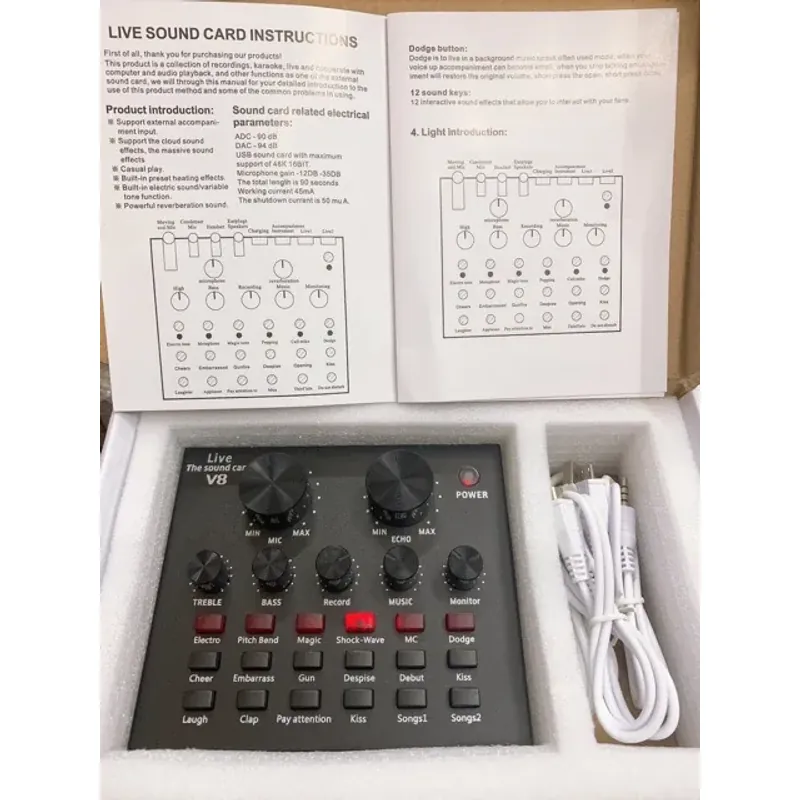 Soundcard V8 (bluetooth) thu âm bản tiếng anh 732915