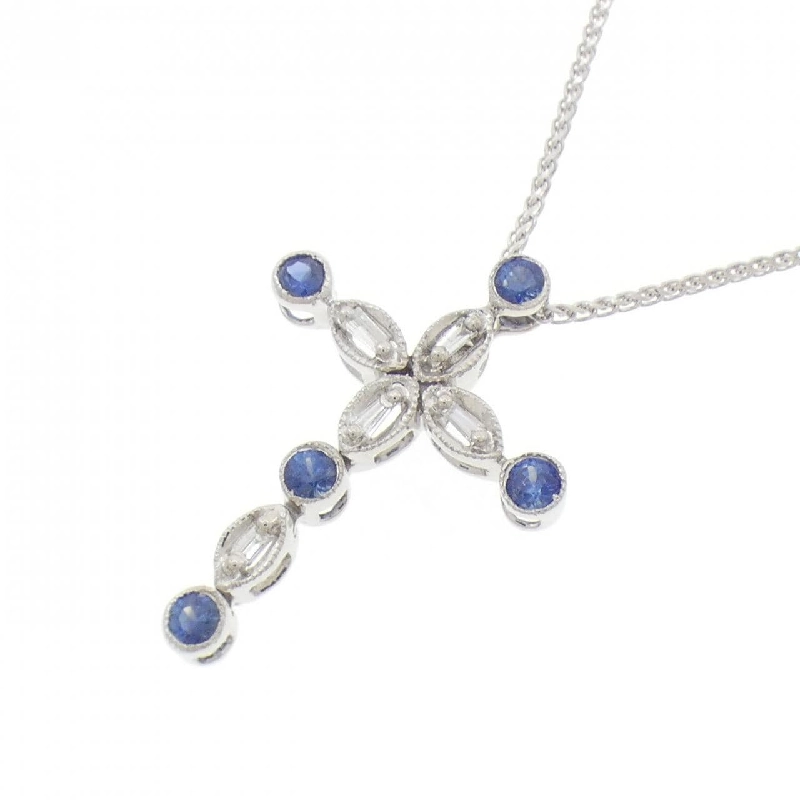 K18WG/750WG Dây chuyền Sapphire 0.35CT - Hàng hiệu Chính hãng 856774