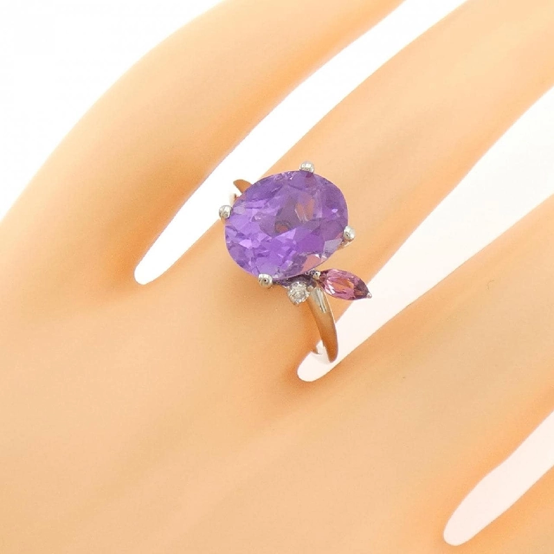 Nhẫn Amethyst K18WG 3.00CT - Hàng hiệu Chính hãng 849061