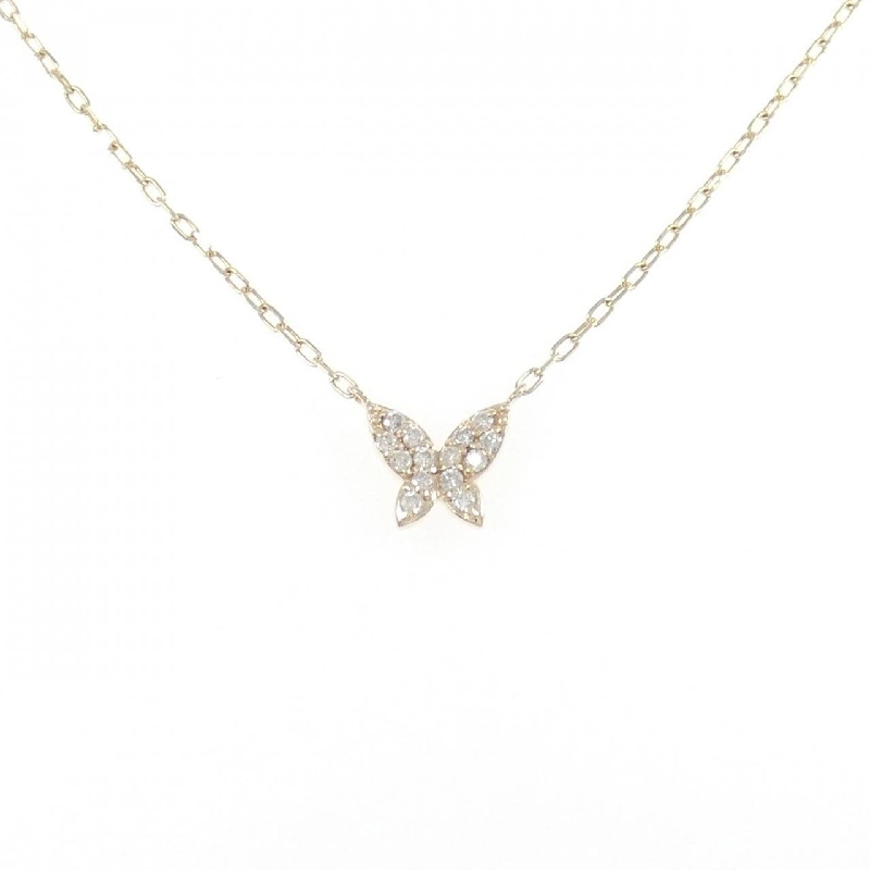 K10YG Dây chuyền kim cương bướm 0.09CT - Hàng hiệu Authentic 861586