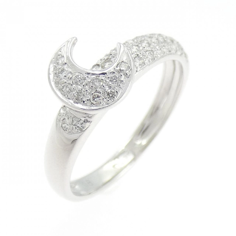 Nhẫn kim cương hình trăng K18WG 0.17CT - Hàng hiệu Authentic 852726