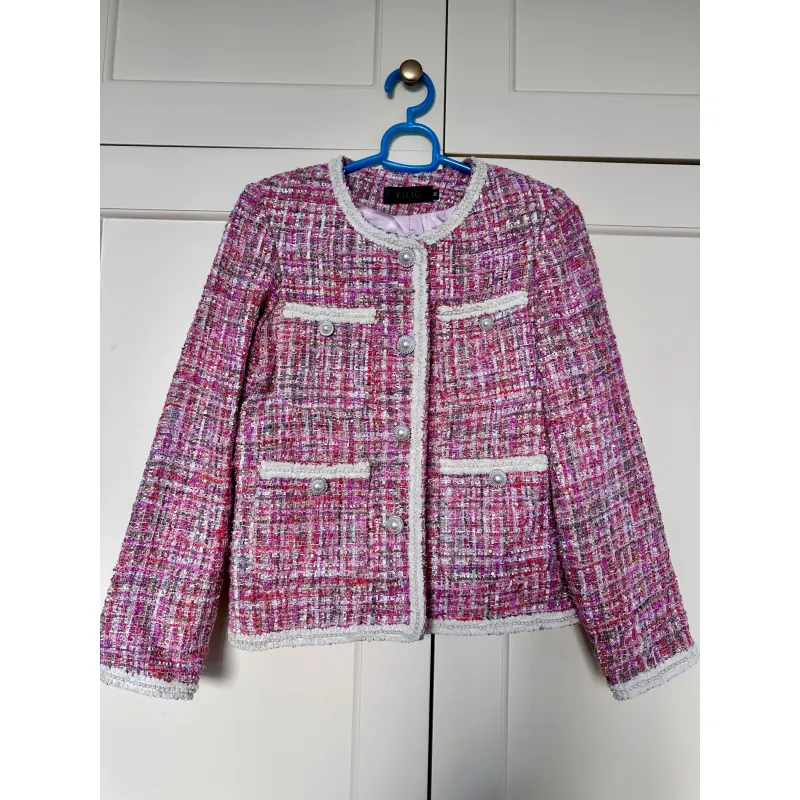 Set áo + váy dạ tweed màu hồng pastel 756912