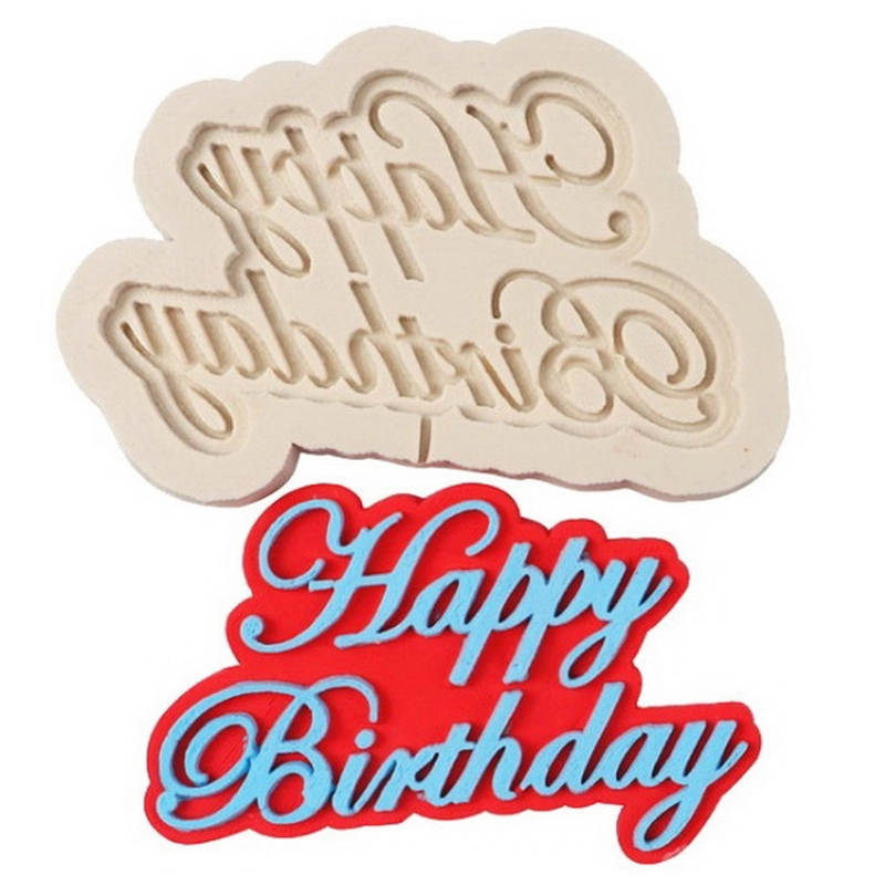 Khuôn silicon làm bánh, rau câu, socola sinh nhật Happy Birthday - Mã số 1129 338388