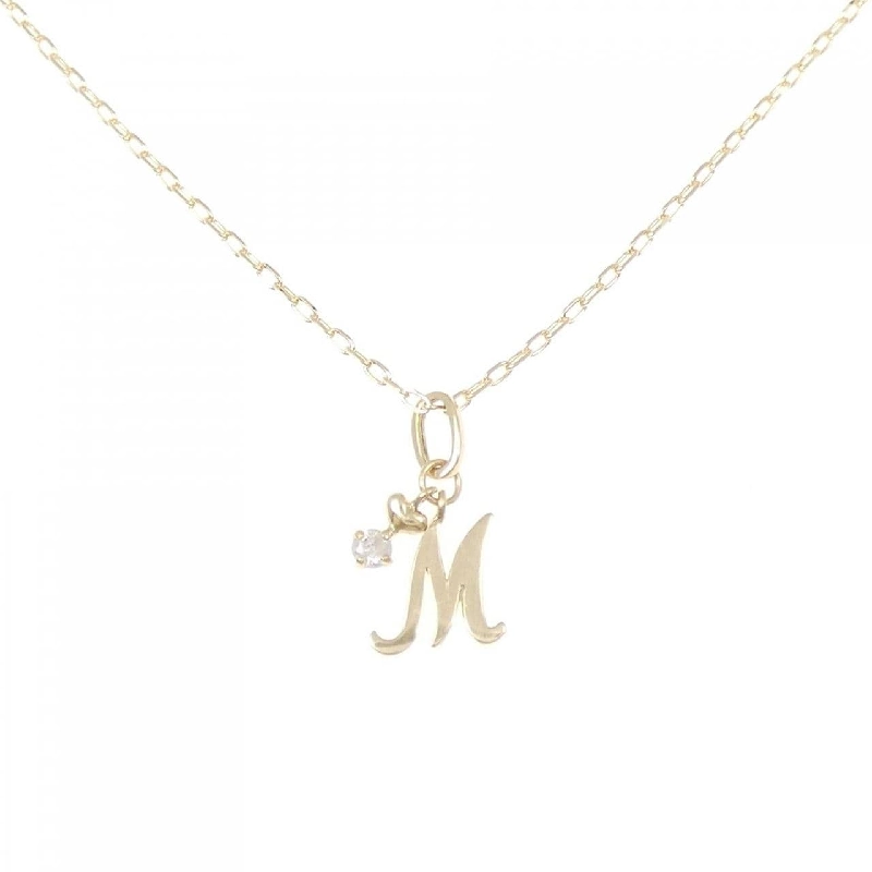 K18YG Chữ cái M Dây chuyền kim cương - Hàng hiệu Chính hãng 858653