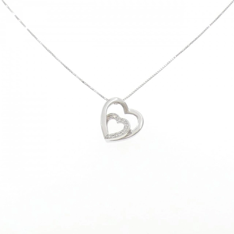 K18WG Dây chuyền kim cương hình trái tim 0.10CT - Hàng hiệu Authentic 858156