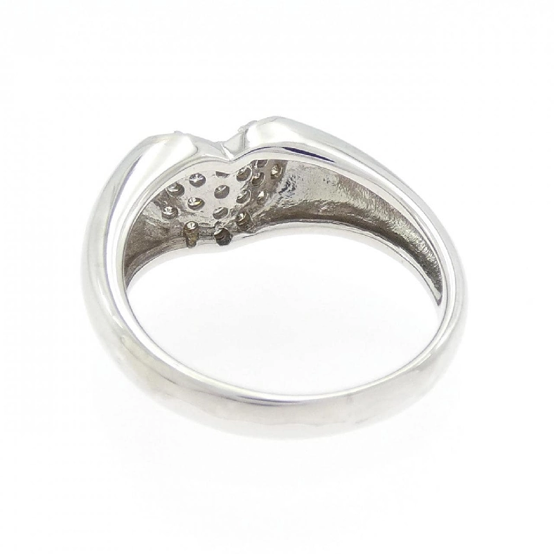 Nhẫn kim cương pavé hình trái tim K18WG 0.30CT 666381